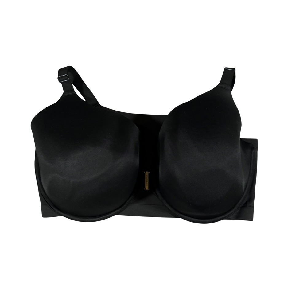 Cacique Front Close Bra Women 42H Black Full Coverage Underwire Support Smooth